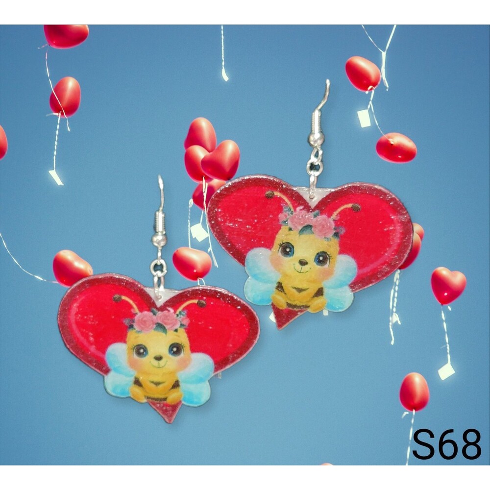 Queen Bee Heart Earrings